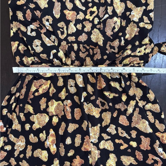 Thalia Sodi Black & Gold Leopard Print Halter Romper Size XS - Picture 9 of 15
